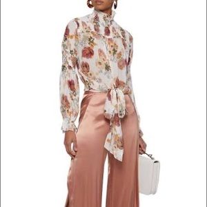 NICHOLAS Floral Silk Chiffon Tie Top